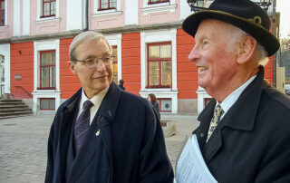 Die Stifter Georg und Carl-Otto Riesenkampff bei der Auswahl von Praktikanten an der Universität Tartu, März 2007